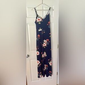 Fortune + Ivy Floral Maxi Dress - Navy with Red and White Flowers